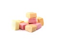 Colored chewing sweets on a white background. Royalty Free Stock Photo