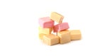 Colored chewing sweets on a white background. Royalty Free Stock Photo
