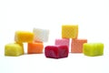 Colored chewing sweets on white background Royalty Free Stock Photo