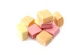 Colored chewing sweets on a white background. Royalty Free Stock Photo