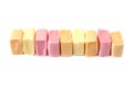 Colored chewing sweets on a white background. Royalty Free Stock Photo