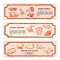 Colored Chicken Meat Horizontal Banners