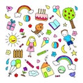 Colored Children Drawings Pattern