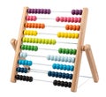 colored children\'s wooden abacus isolated on white background Royalty Free Stock Photo