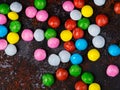 colored chocolate balls. colorful sweets