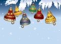 Colored Christmas bells