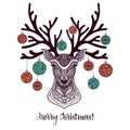 Colored Christmas Deer