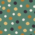 Colored circle seamless pattern on green background Royalty Free Stock Photo