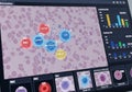 Colored circles highlight different cell types with percentages Royalty Free Stock Photo