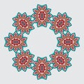 Colored circular ornament in Oriental style