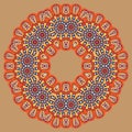 Colored circular ornament in Oriental style