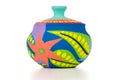 Colored clay pot Royalty Free Stock Photo