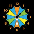 Colored clocks with arrows Royalty Free Stock Photo