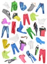 Colored clothes in falling Royalty Free Stock Photo