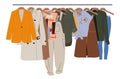 Colored clothes hanging on hangers vector isolated Royalty Free Stock Photo