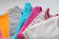 Colored clothes on a white background Royalty Free Stock Photo