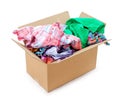 Colored clothing in a box Royalty Free Stock Photo