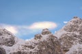 Colored cloud over the mountain ridge