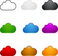 Colored Cloud Set Royalty Free Stock Photo
