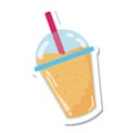 Colored cold summer beverage sticker icon Vector