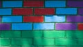 Colored colorful brick wall as texture background Royalty Free Stock Photo