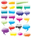 Comic speak talk message speech bubble illustration shape blank element isolated cloud icon sign vector glossy think chat dialog Royalty Free Stock Photo