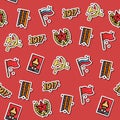 Colored Communism concept icons pattern Royalty Free Stock Photo