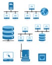 Computer network icon set