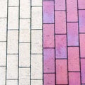 Colored concrete textured paving slabs, close up image Royalty Free Stock Photo