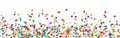 colored confetti on lower border with free space for text Royalty Free Stock Photo