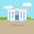 Colored courthouse building illustration
