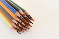 Colored crayon tips Royalty Free Stock Photo