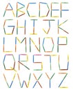 Colored Crayons Alphabet Royalty Free Stock Photo