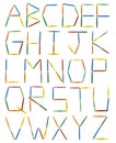 Colored Crayons Alphabet