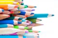 Colored crayons tops Royalty Free Stock Photo