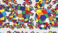 Colored cubes on white background. Brainstorm and iq concept. Rainbow colors. Isolated