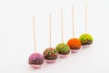 Colored cup cake on stick Royalty Free Stock Photo
