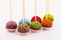 Colored cup cake on stick Royalty Free Stock Photo