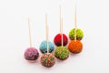 Colored cup cake on stick Royalty Free Stock Photo