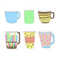 Colored cups and mugs collection