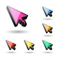 Colored cursor mouse computer vector pointer Royalty Free Stock Photo