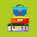 Colored cute little luggage - vector