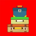 Colored cute little luggage - vector