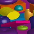 Colored 3D Abstract Blocks Pattern Seamless Royalty Free Stock Photo