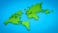Colored 3D world map theme Royalty Free Stock Photo