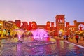 The colored dancing fountains in Global Village Dubai, on March 6 in Dubai, UAE