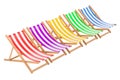Colored Deckchairs, 3D rendering