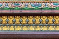 Colored decorations, golden images, Hindu temple, Bangkok. Royalty Free Stock Photo