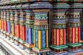 Colored decorations, Hindu temple, Bangkok. Royalty Free Stock Photo