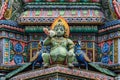 Colored decorations and statues, Hindu temple, Bangkok. Royalty Free Stock Photo